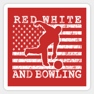 American Flag Bowling USA Patriotic Bowler Gifts Magnet